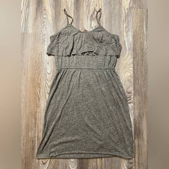 NEW Rebecca Taylor Heathered Cami Jersey Ruffle Strap Dress Heather Grey Medium - Picture 2 of 8